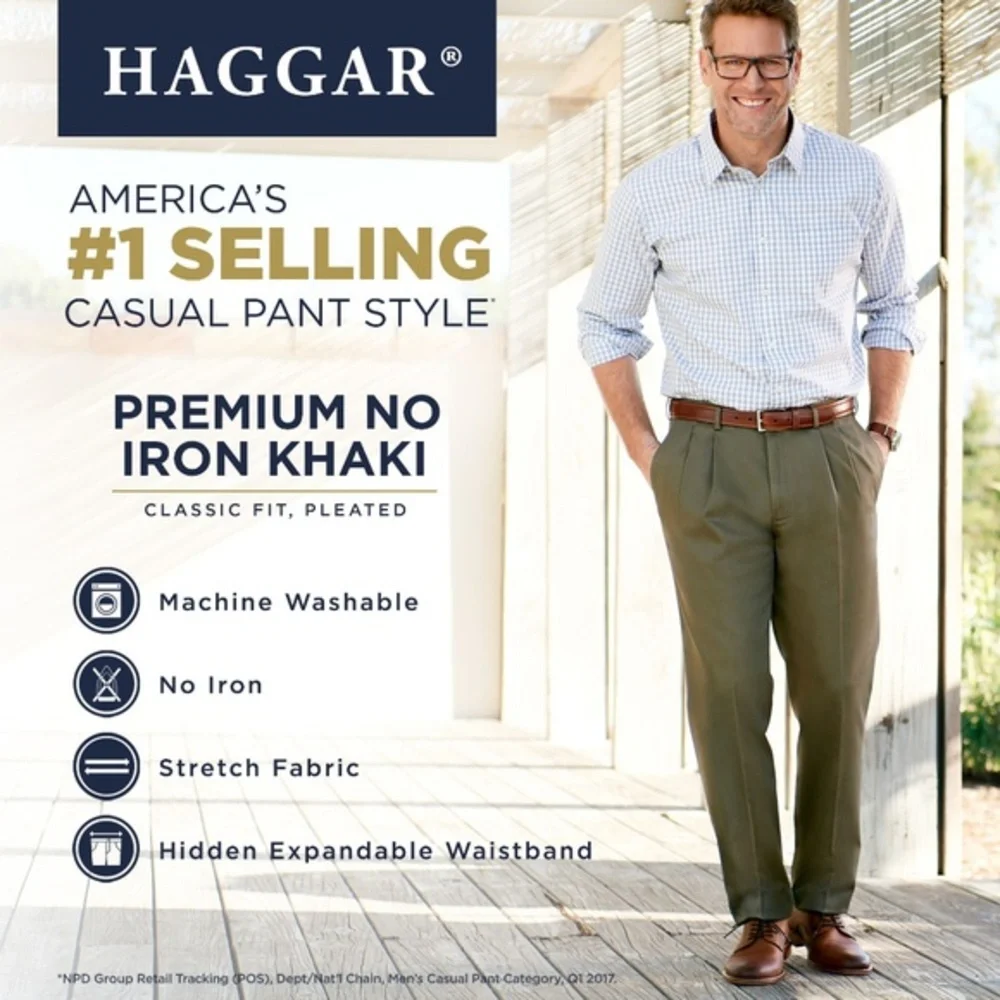 NWT Mens 42x30 Haggar Premium No Iron Dress pants